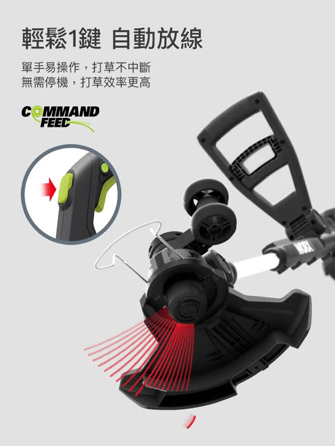 威克士Worx WD163 20V 30cm無刷割草機